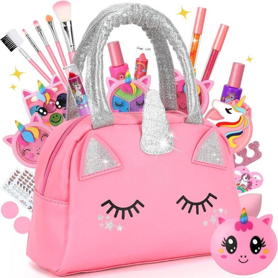 Dailysupplies Make up Koffer Meisjes Kinder Speelkoffer met Inhoud Make upset voor Kinderen Roze Voor jouw Prinsesje