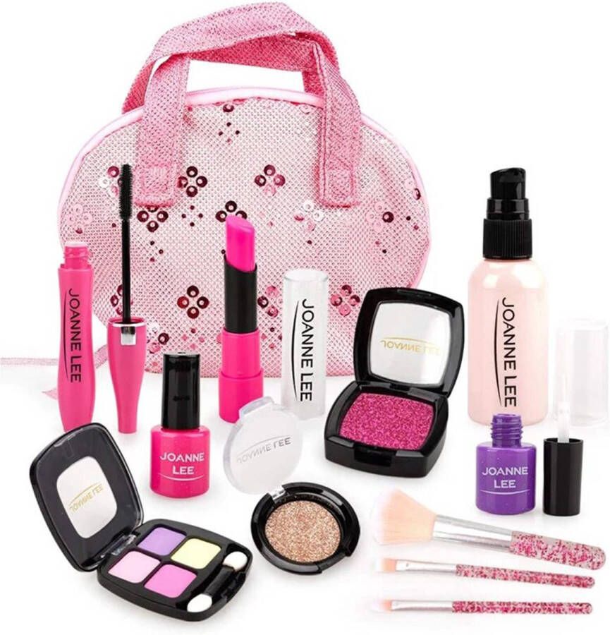 Dailysupplies Make Up Tasje -Make Up Koffer Meisjes- Kinder Speelkoffer -Make-upgeschenkset -Makeupset voor Kinderen Roze- Nagellak- Lippenstift -Wenkbrauwborstel -Oogschaduw