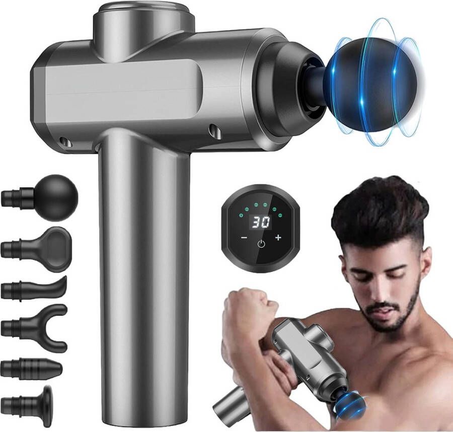 Dailysupplies Massage Gun Professioneel Massage Apparaat Massagegun Zilver