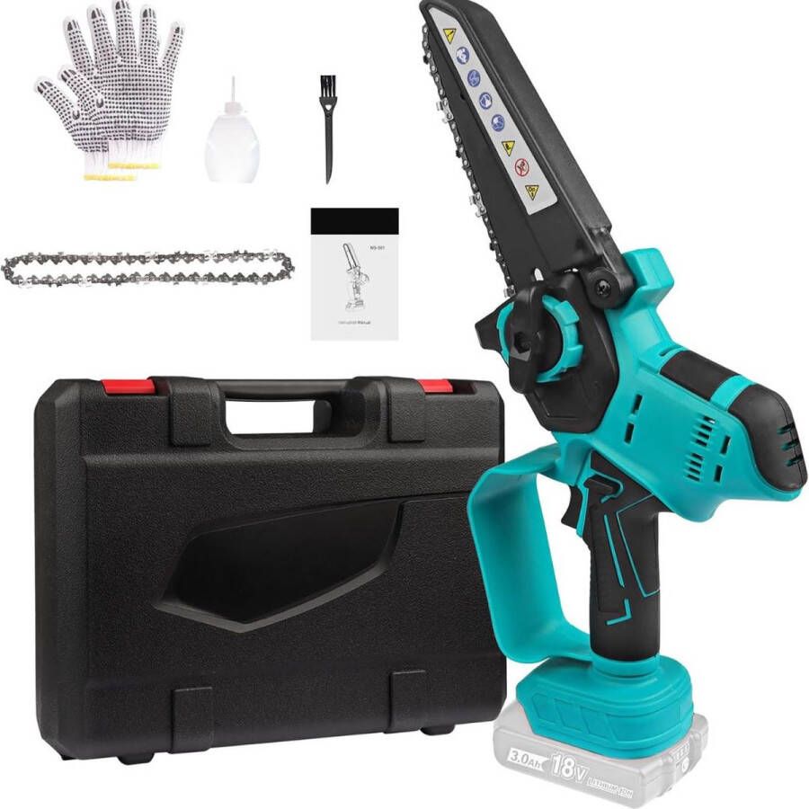 Dailysupplies Mini Kettingzaag Electrisch Snoeizaag Telescopische Heggenschaar Voor Makita Accu Blauw
