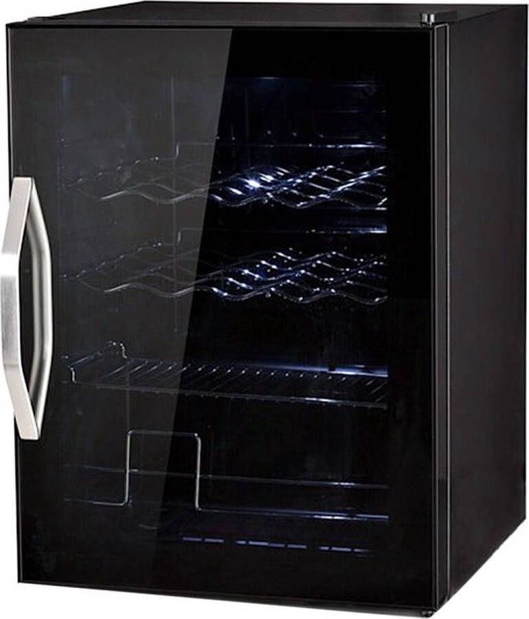 Dailysupplies Minibar Mini Koelkast Glazen Deur Drankenkoelkast Flessenkoelkast 60L Ultra Black