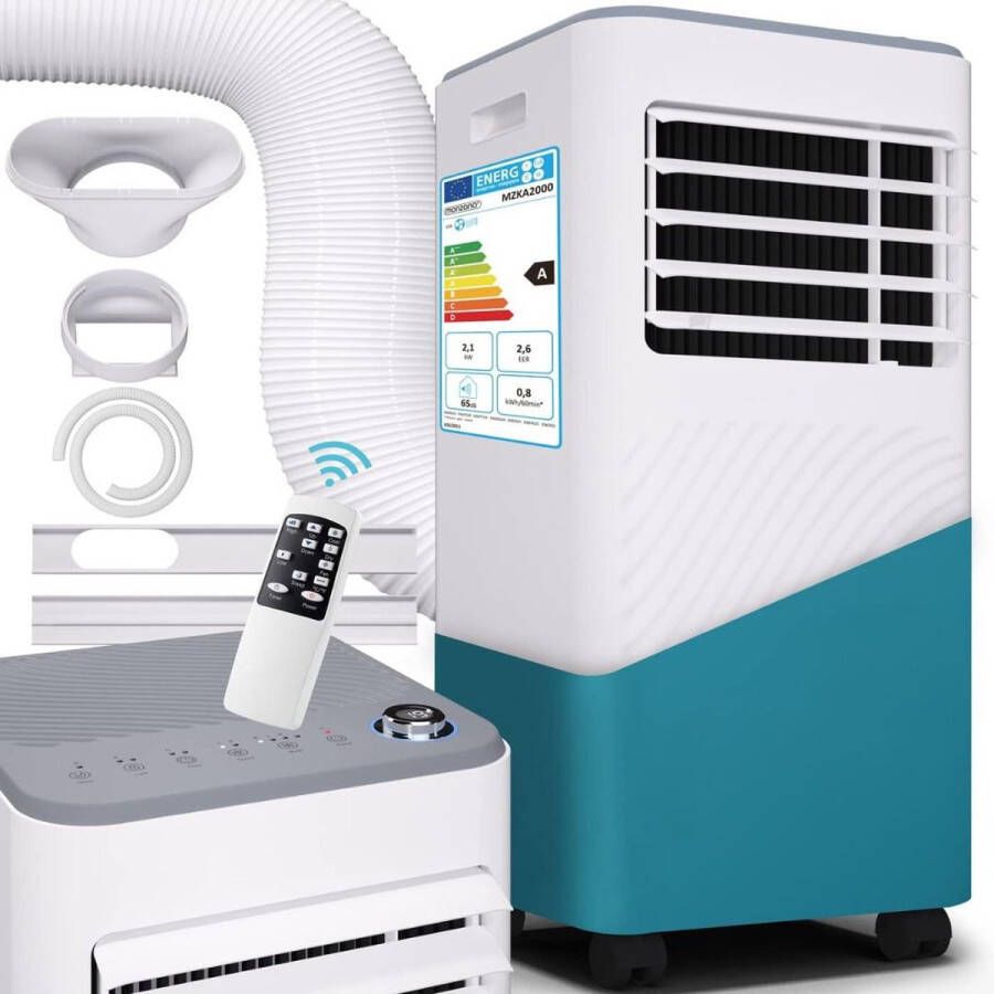 Dailysupplies Mobiele Airco Airconditioning Ventilatoren Airco met Afvoerslang Blauw met Wit