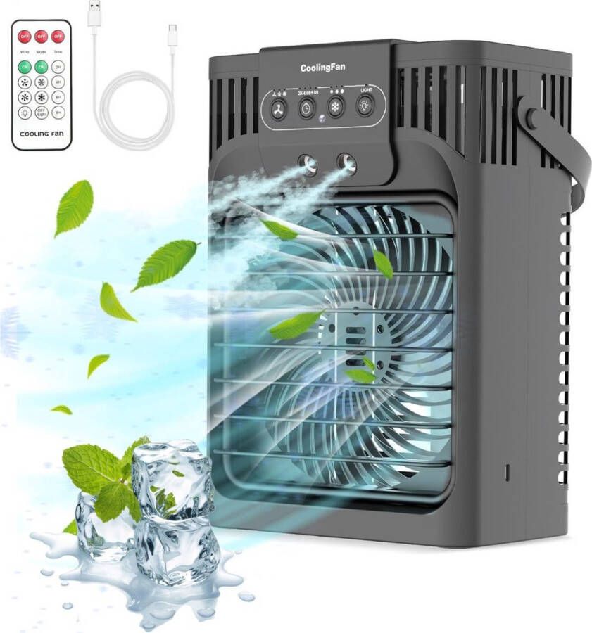 Dailysupplies Mobiele Airco Airconditioning Ventilatoren Airco Zonder Afvoerslang Grijs
