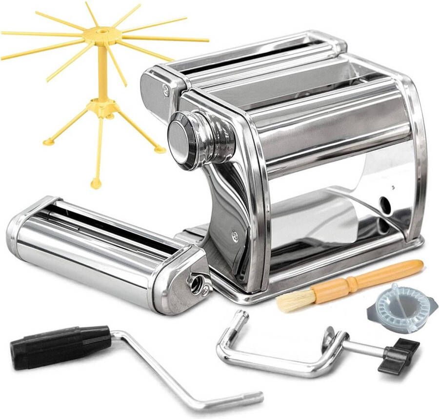Dailysupplies Pastamachine Pasta Maker Pastamachines met Droogrek Zilver