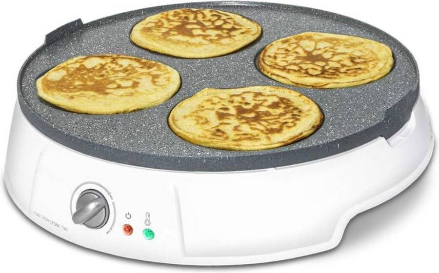 Dailysupplies Poffertjespan Electrisch Poffertjesmaker Poffertjespannen Wit met Grijs