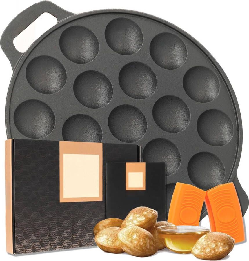 Dailysupplies Poffertjespan Inductie Poffertjesmaker Poffertjespannen Gietijzer Zwart