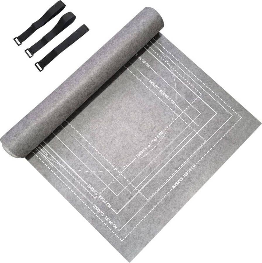 Dailysupplies Puzzelmat voor 2000stukjes Puzzelmap met Accessoires Puzzelbord Puzzelmatten Puzzelmat Volwassen en Kinderen Geschikt voor legpuzzel 1500 1000 Stuks Grijs
