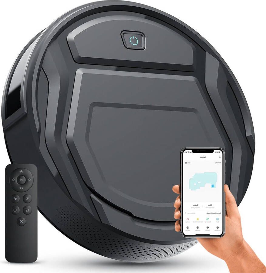 Dailysupplies Robotstofzuiger met Laadstation Robotstofzuigers Huisdieren Stofzuiger Zwart