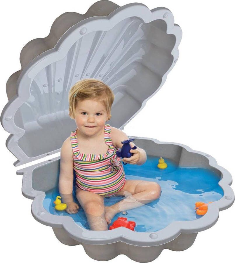 Dailysupplies Schelp Zandbak met Deksel Zand en Water Schelp Speelgoed Top Kwaliteit Grijs