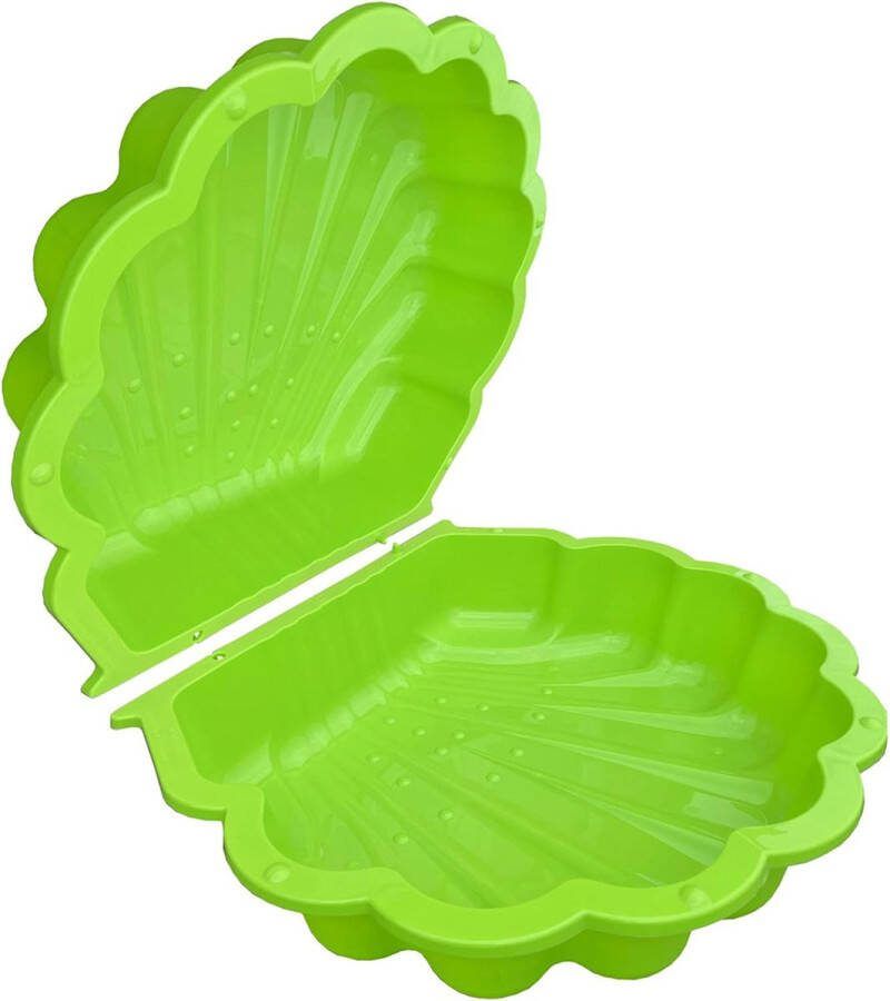Dailysupplies Schelp Zandbak met Deksel Zand en Water Schelp Speelgoed Top Kwaliteit Kikker Groen