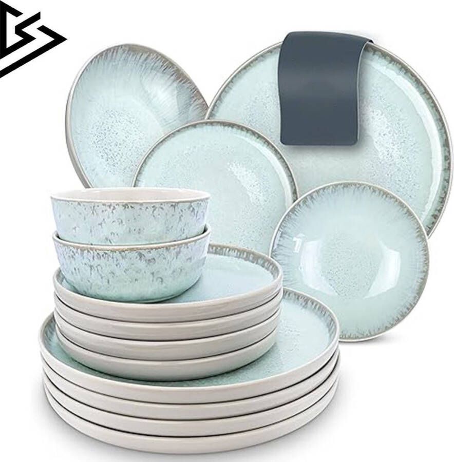 Dailysupplies Serviesset 6 Persoons Serviessets Bordenset Chique Bordenset Porselein Oceaan Blauw