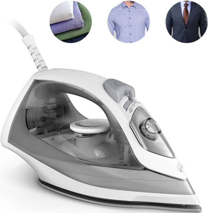 Dailysupplies Strijkijzer Stoomstrijkijzer met Stoomgenerator Stoomreiniger Grijs met Wit