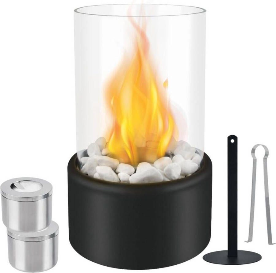 Dailysupplies Tafelhaard voor Binnen & Buiten Sfeerhaard Rond Zwart