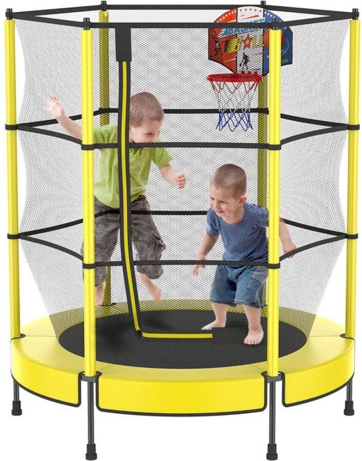 Dailysupplies Trampoline met Veiligheidsnet Trampolines Kinderen Mini Trampoline Geel