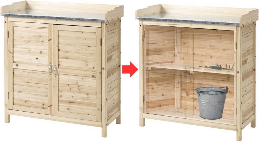 Dailysupplies Tuinkast Hout Tuinkist Tuinkasten voor Buiten Tuinberging 40x85x90cm Licht Bruin