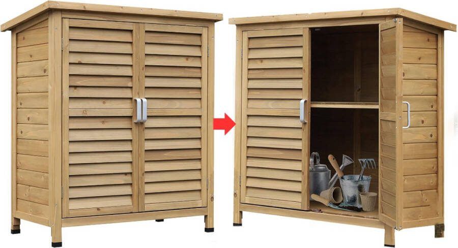 Dailysupplies Tuinkast Hout Tuinkist Tuinkasten voor Buiten Tuinberging 55x95x105cm