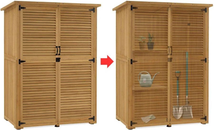 Dailysupplies Tuinkast Hout Tuinkist Tuinkasten voor Buiten Tuinberging 70x40x180cm Bruin