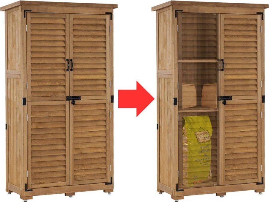 Dailysupplies Tuinkast Hout Tuinkist Tuinkasten voor Buiten Tuinberging 90x50x170cm Bruin