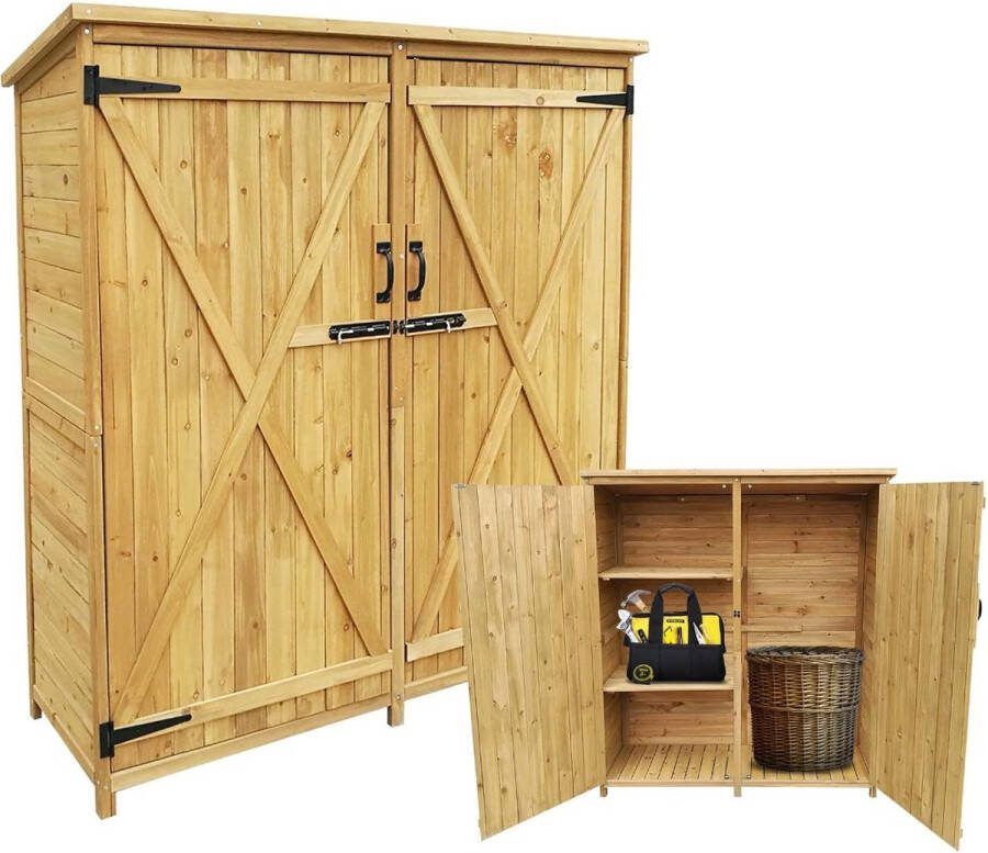 Dailysupplies Tuinkast Hout Tuinkist Tuinkasten voor Buiten Tuinberging XXL 130x50x155cm