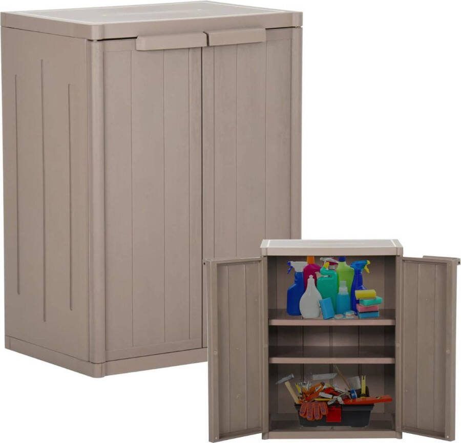 Dailysupplies Tuinkast Kunststof Tuinkist Tuinkasten voor Buiten Tuinberging Beige