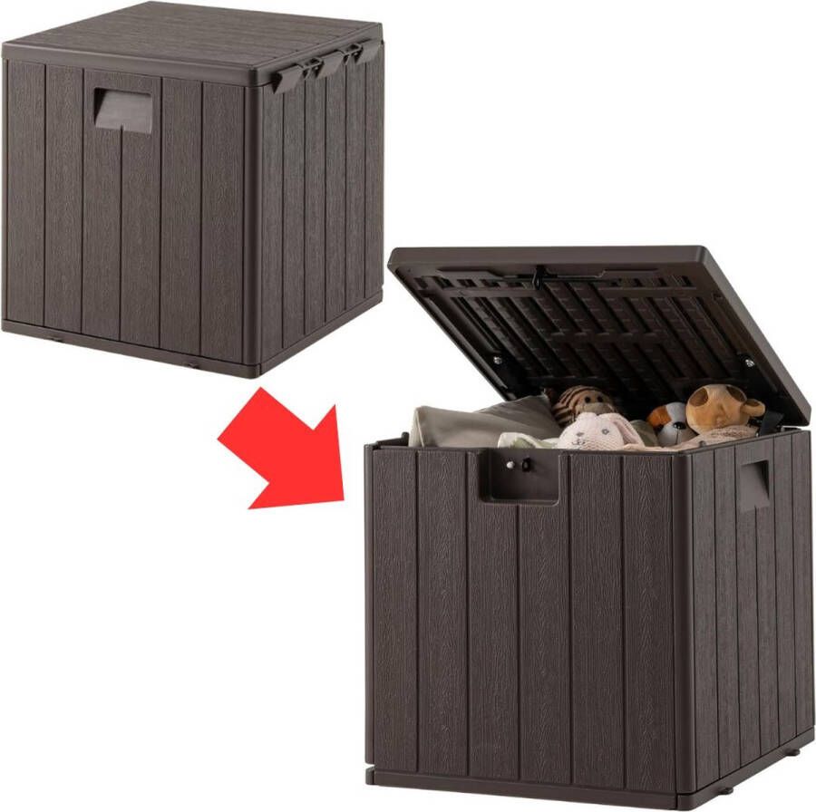 Dailysupplies Tuinkast Kunststof Tuinkist Tuinkasten voor Buiten Tuinberging Bruin