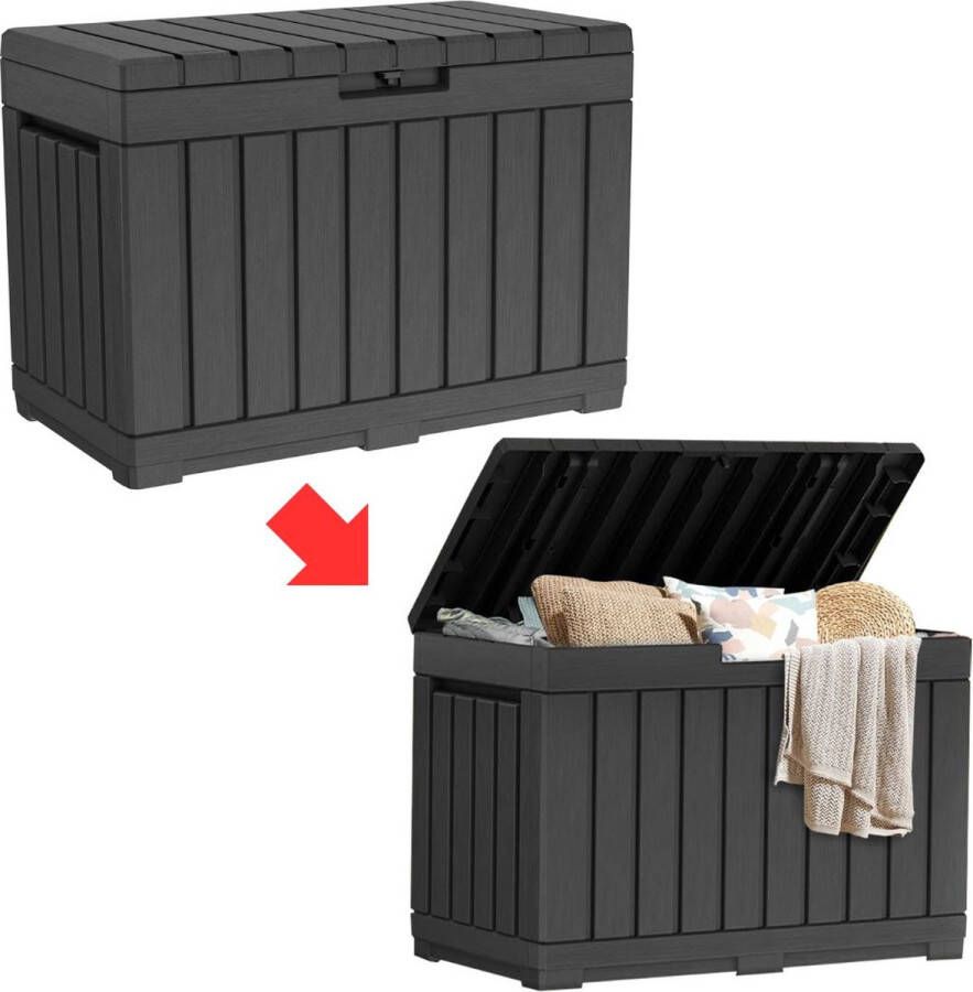 Dailysupplies Tuinkast Kunststof Tuinkist Tuinkasten voor Buiten Tuinberging Zwart