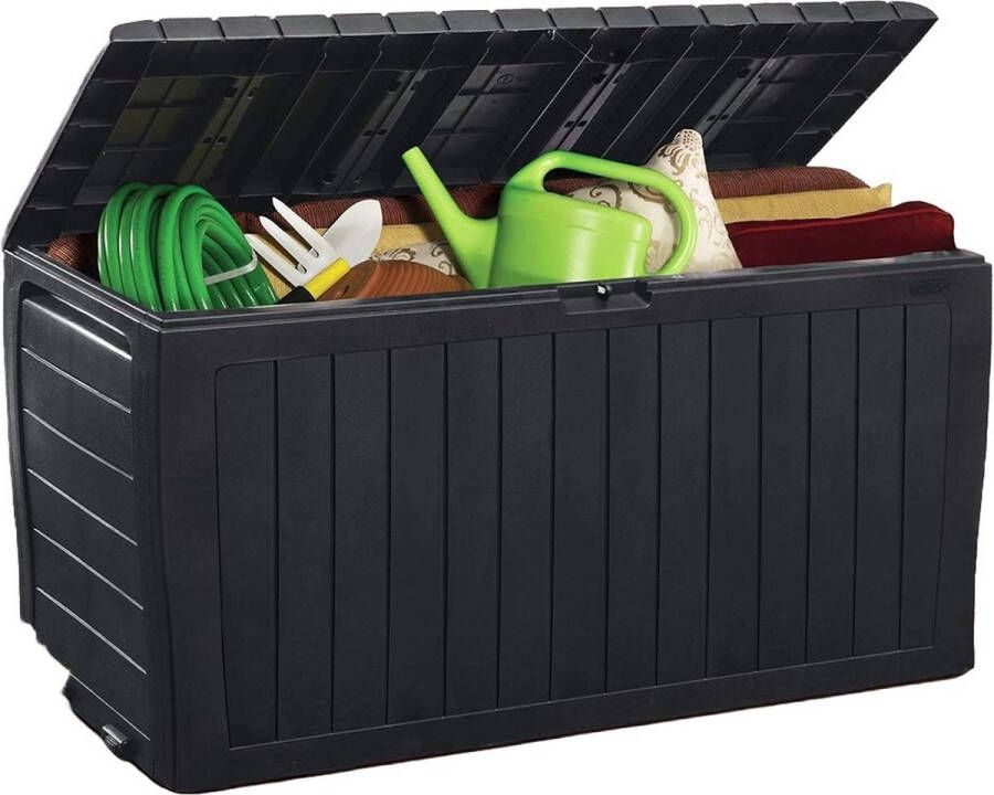 Dailysupplies Tuinkast Tuinkist Tuinkasten voor Buiten Opbergkist Kunststof 120x45x55cm Zwart