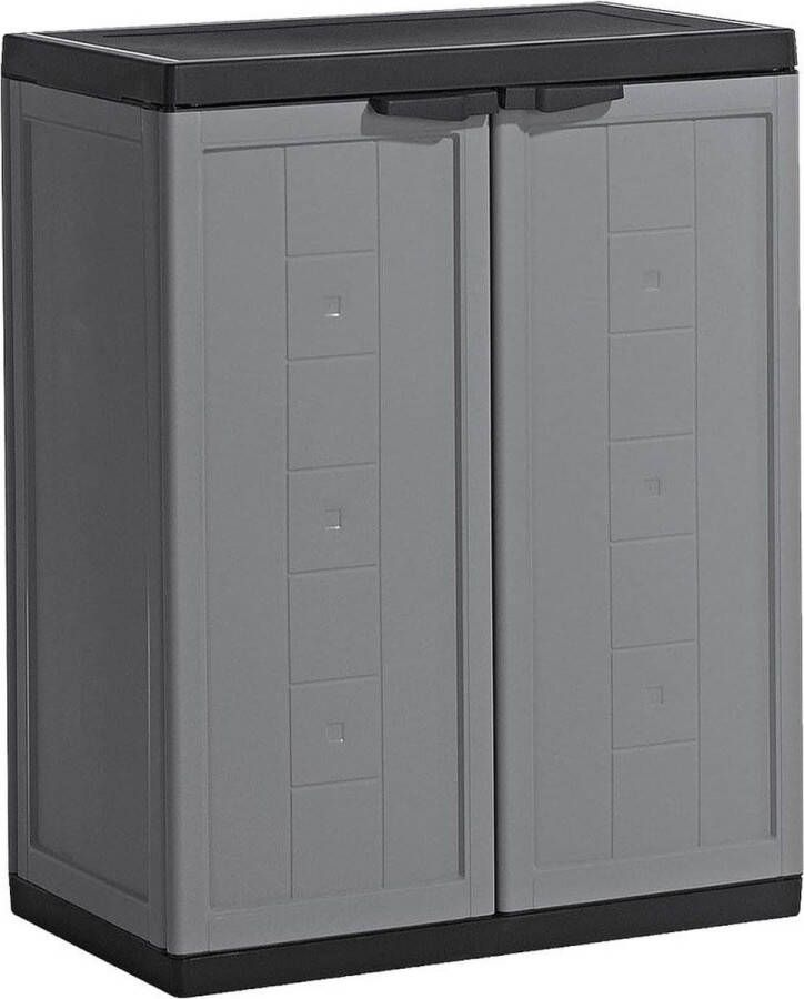 Dailysupplies Tuinkast Tuinkist Tuinkasten voor Buiten Tuinberging Kunststof 38x68x85cm Grijs