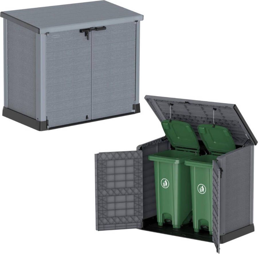 Dailysupplies Tuinkast Tuinkist Tuinkasten voor Buiten Tuinberging Kunststof 80x145x110cm Grijs
