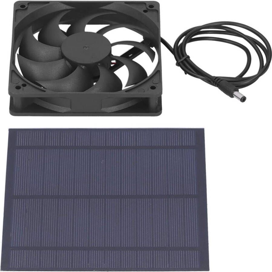 Dailysupplies Ventilator op Zonnenenergie Ventilatie met Zonnepanelen Compleet Pakket Compact Zwart