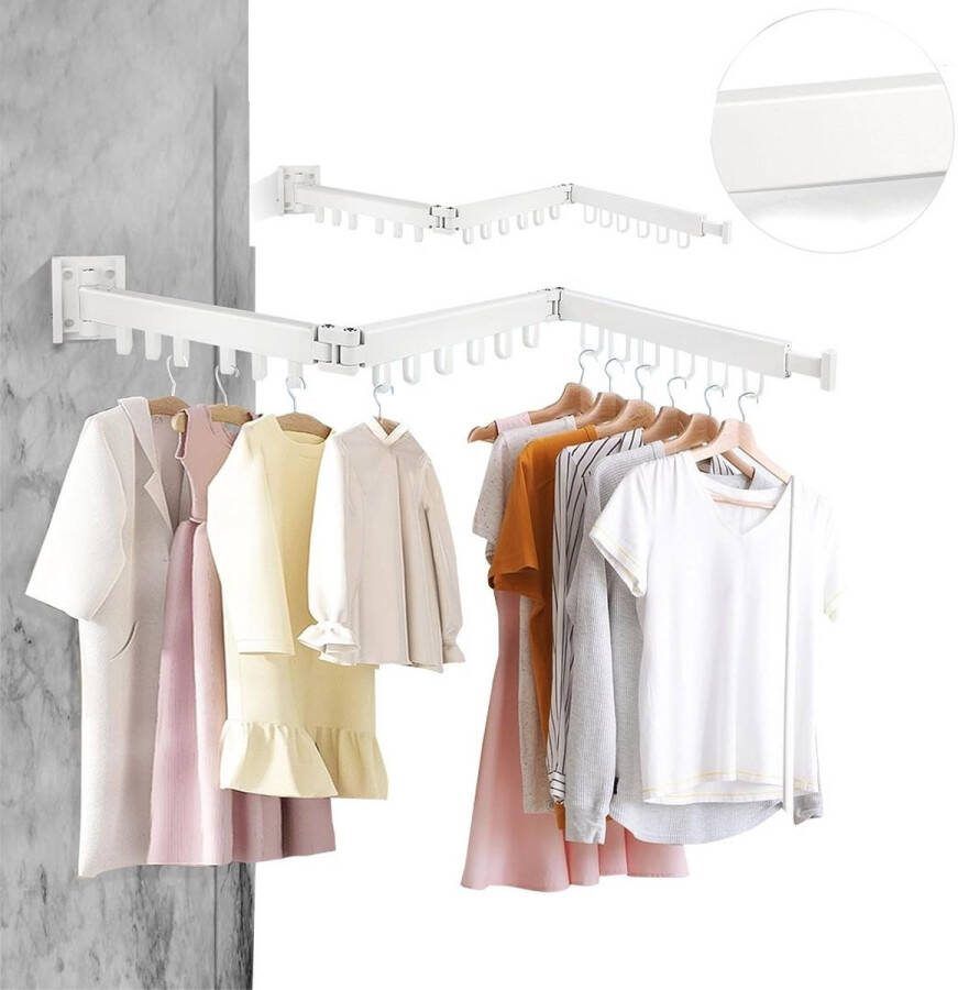 Dailysupplies Wanddroogrek Droogrek Inklapbaar Wasrek Droogtoren Droogrekken Droogmolen Wit