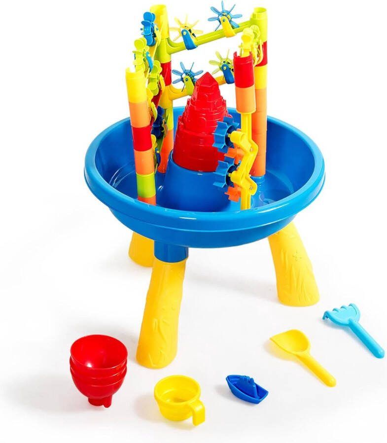 Dailysupplies Watertafel Zandtafel Speeltafel voor Kinderen Activiteiten Tafel voor Baby en Kinderen Blauw met Geel