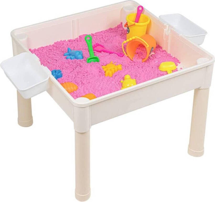 Dailysupplies Watertafel Zandtafel Speeltafel voor Kinderen Activiteiten Tafel voor Baby en Kinderen Wit met Roze