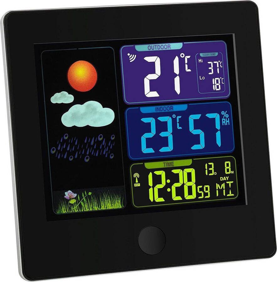 Dailysupplies Weerstation Binnen en Buiten Weerstation Draadloos Binnen Buiten Weerstation met Buitensensor Zwart