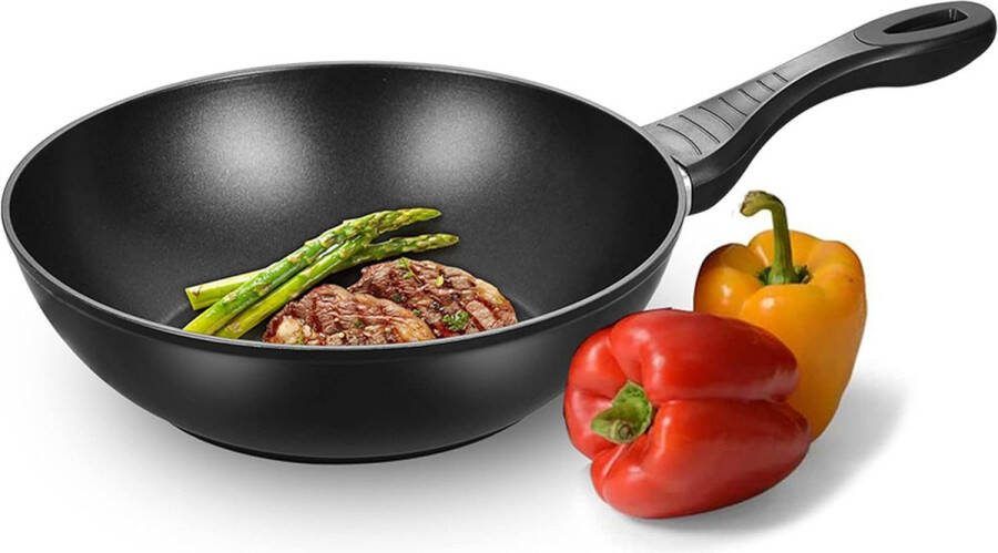 Dailysupplies Wokpan Koekenpan Inductie Hapjespan Zwart