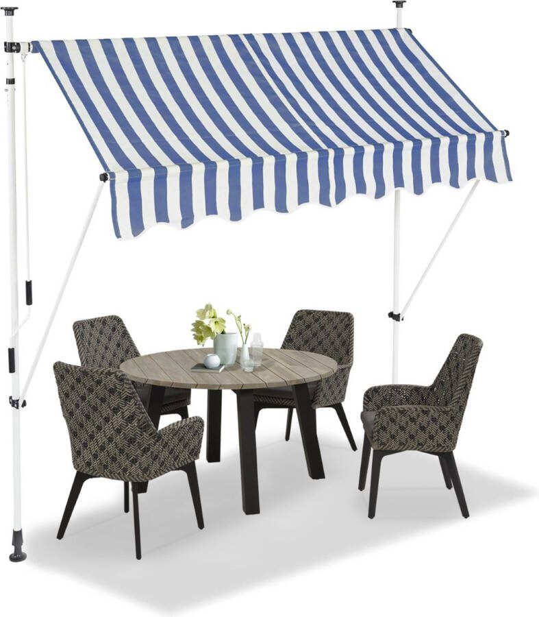 Dailysupplies Zonnescherm Zonneluifel Zonneschermen Blauw met Wit