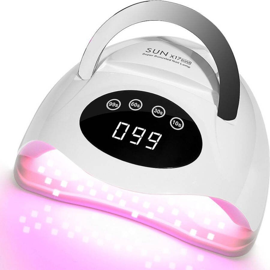DAKANNA Nageldroger Nagellamp Groot Nagellak Droger Telefoonhouder 72 LED Lampen UV Lamp Gel Nagellak Pedicure Manicure 320W Timer Wit Handvat