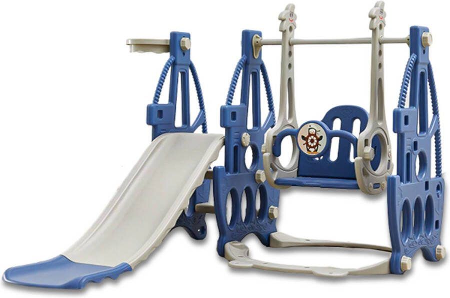 Dakta 3 In 1 Baby Binnen Glijbaan Plastic Glijbaan Set| Glijbaan en Schommel Combinatie| Blauw