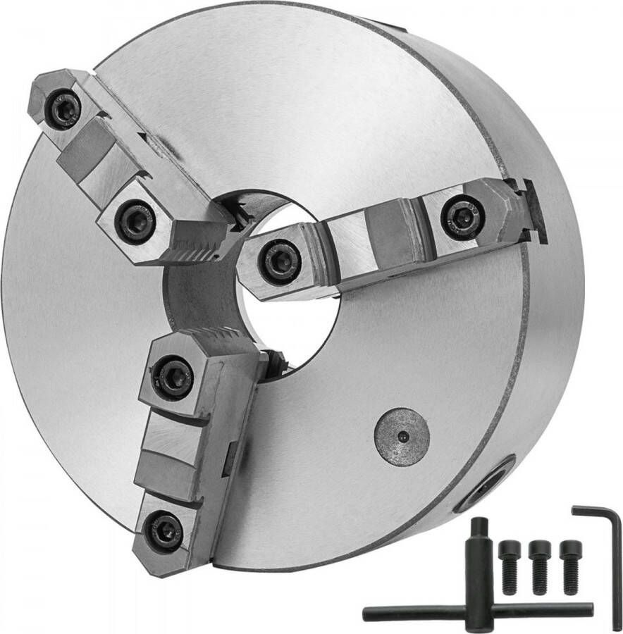 Dakta 3 Kaak Klauwplaat Metalen Draaibank Klauwplaat Zelfcentrerend 250 mm 3-Klauws Klauwplaat Montagedraad 3-M12 Groot Klembereik met Twee Sets Kaken voor CNC-draaibanken Slijpmachine Boormachine