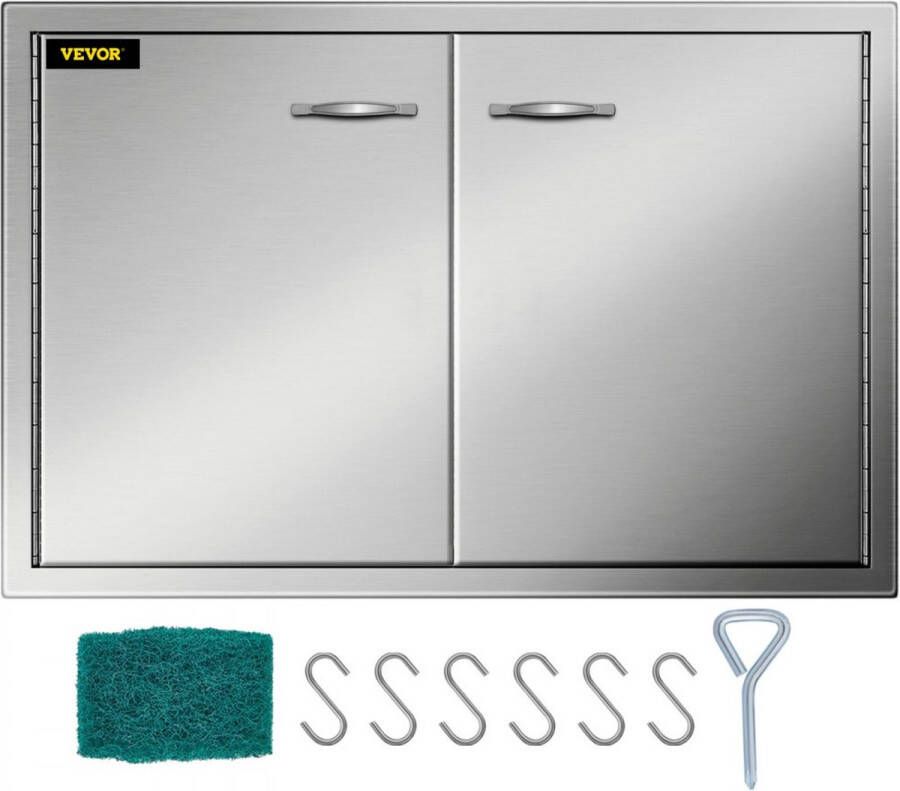 BBQ Toegangsdeur Dubbele Deur Buitenkeuken 83 8x55 8 cm Roestvrij Staal