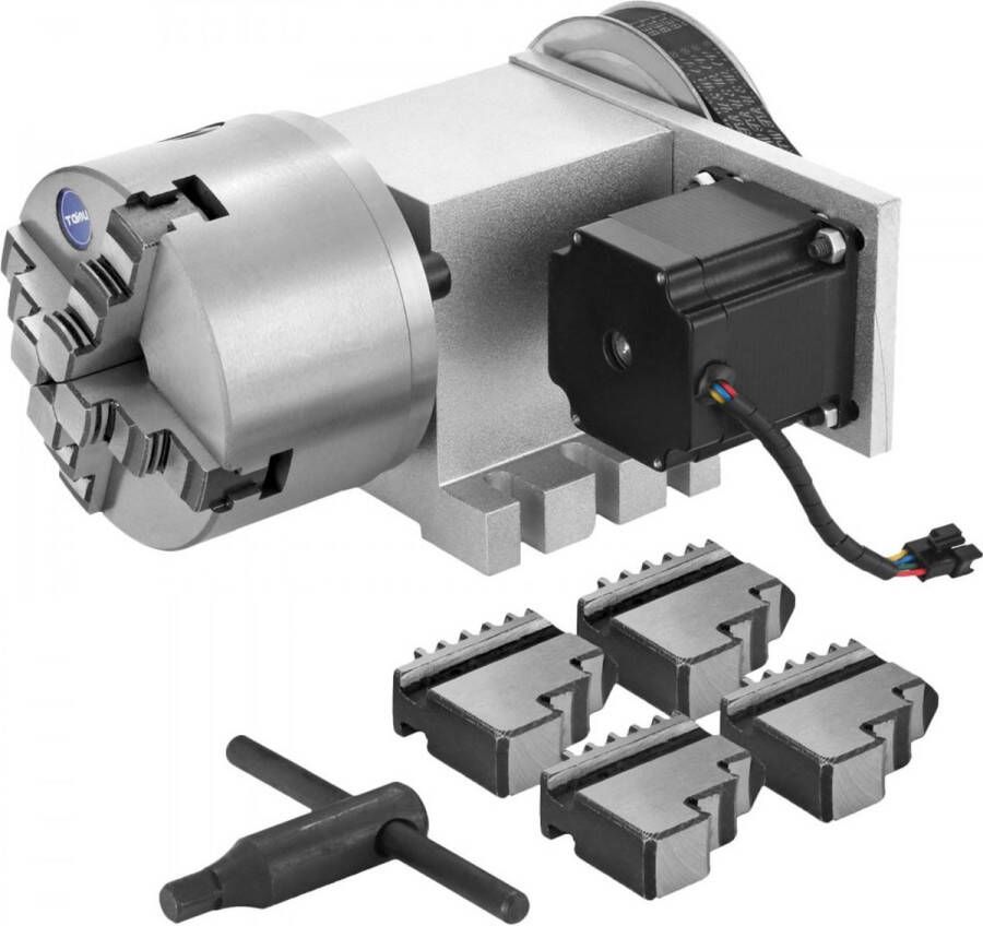 Dakta CNC Router Rotational Rotary Axis 4-Jaw Self-centering Aluminum Alloy A-axis