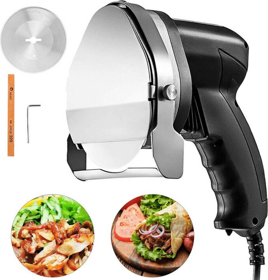 Dakta Elektrische 80W Kebab Doner Cutter Slicer Vleessnijder Machine met Mes