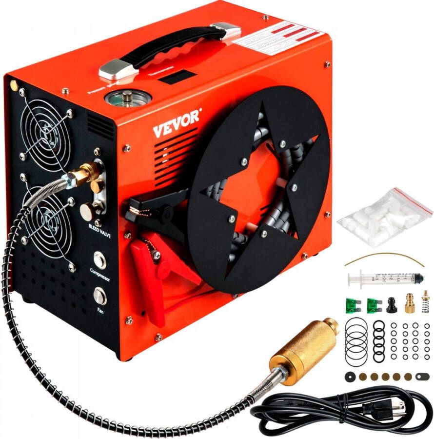 Dakta Elektrische Luchtcompressorpomp 350 W Compressor Hogedrukluchtpomp 4500 PSI Luchtcompressor met Automatische Uitschakeling en Ingebouwde Ventilatorkoeling voor PCP-luchtgeweer Paintballtank enz