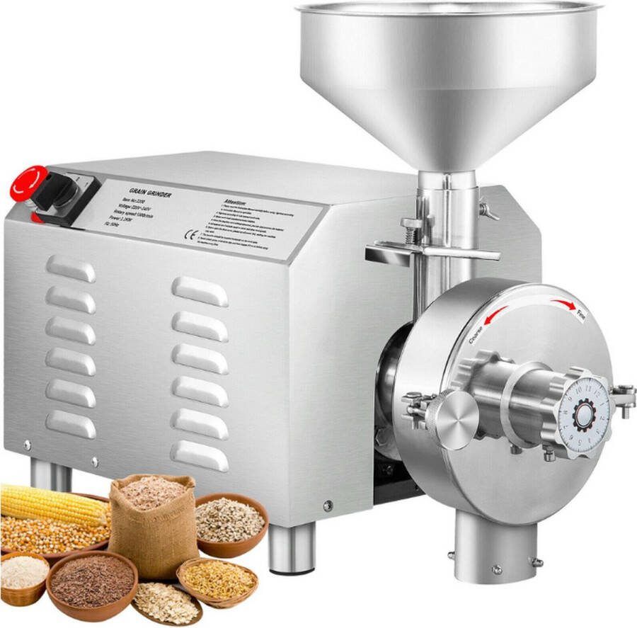 Dakta Graanmolen Elektrisch 50 KG Inclusief Accessoires Hakmolen Meelmolen RVS