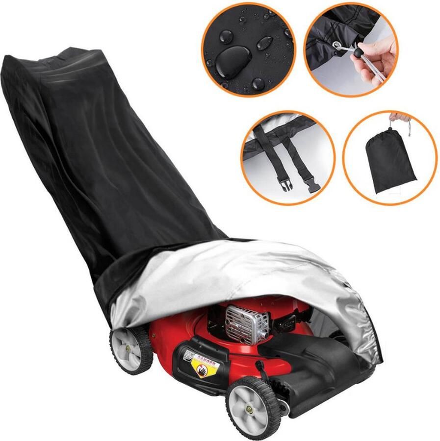 Dakta Grasmaaier Afdekzeil 191x67cm Grasmaaier Hoes Beschermhoes Waterdicht Polyester Zwart