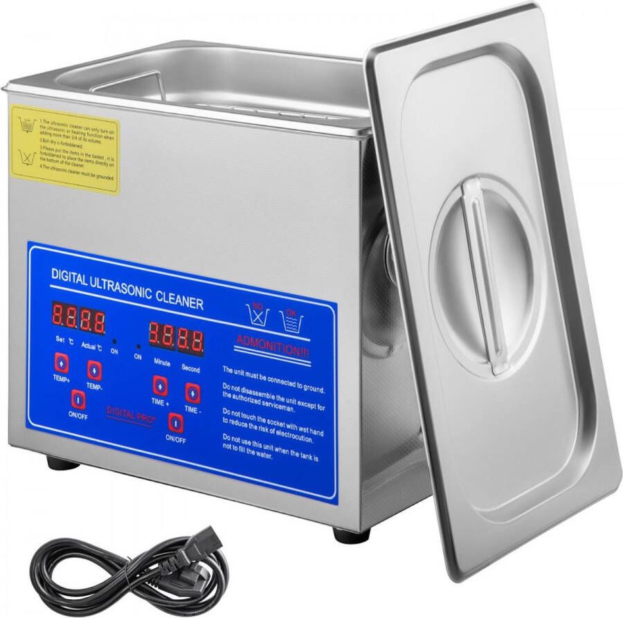 Dakta JPS-20A Ultrasonic Cleaner 3L Cleaner Ultrasonic Cleaner Ultrasoon reinigingsapparaat roestvrij staal met digitaal display voor sieraden brillen en tanden