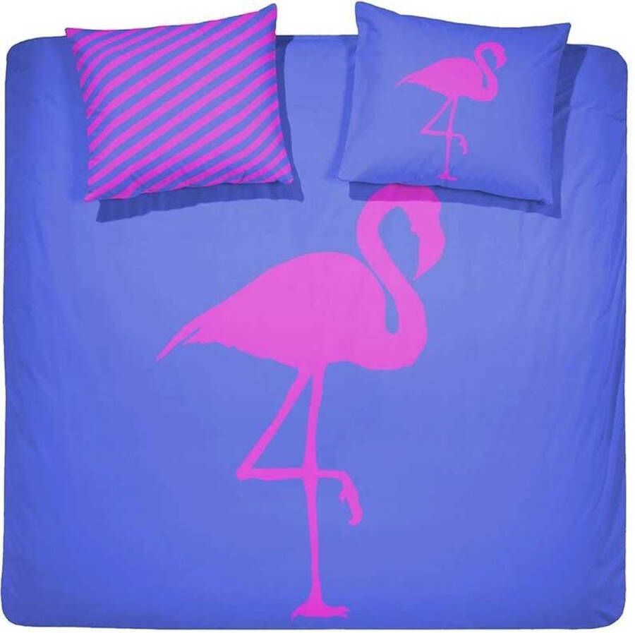 Damai Best flamingo forever Dekbedovertrek Eenpersoons 140x200 220 cm + 1 kussensloop 60x70 cm Electric Blue