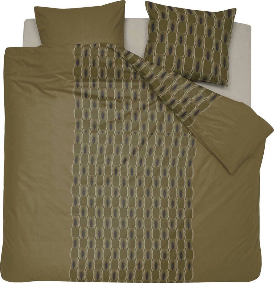 Damai dekbedovertrek Kente Katoen 260x200 220 cm Olive Green