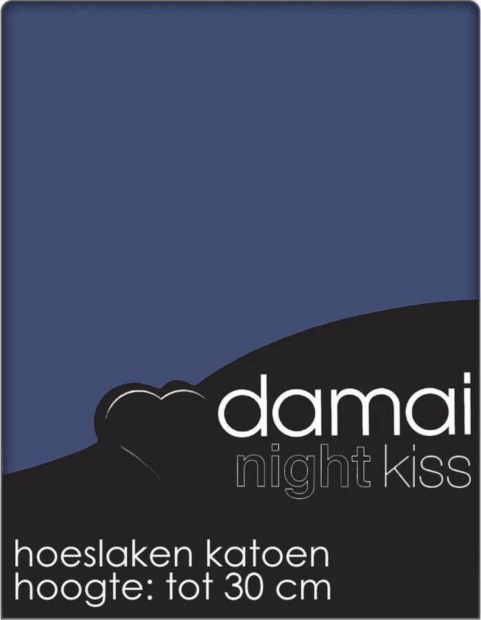 Damai hoeslaken donkerblauw (katoen)-100 x 220 cm