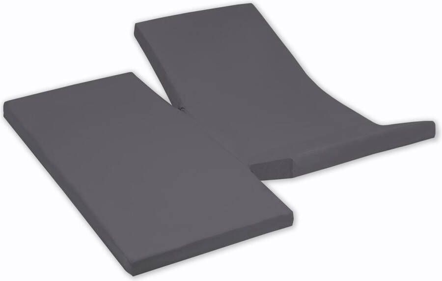 Damai Hoeslaken dubbele split (tot 35 cm) Katoen 140 x 200 cm Anthracite